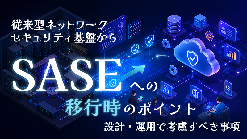従来型ネットワークセキュリティ基盤からSASEへの移行時のポイント |設計・運用で考慮すべき事項
