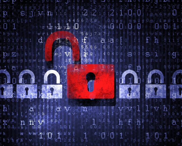 Security concept Lock on digital screen, illustration-6